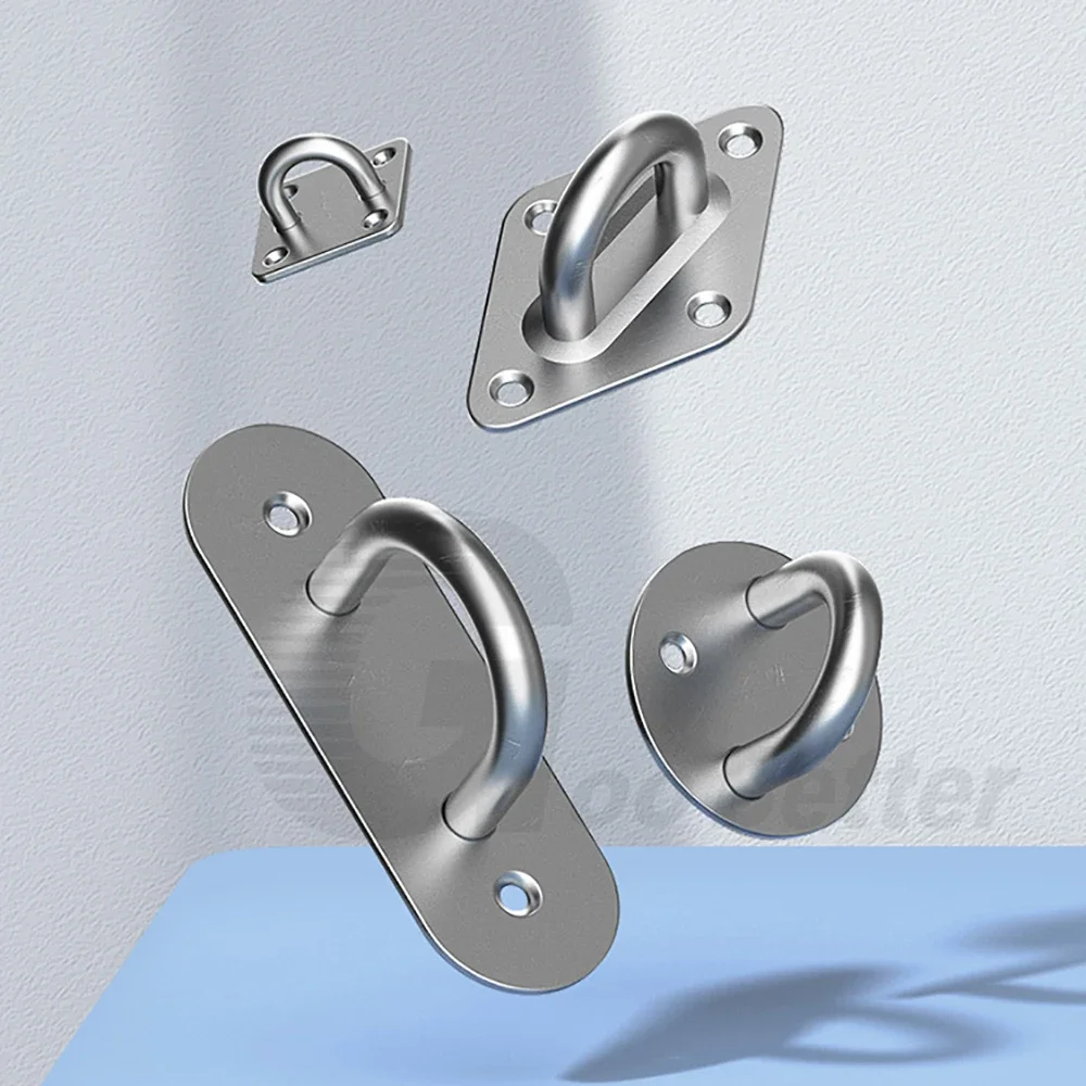 M5 m6 m8 m10 m12 design em forma de u parafuso montagem gancho de aço inoxidável multifuncional montagem na parede gancho loop diy ferramenta flange parafuso gancho