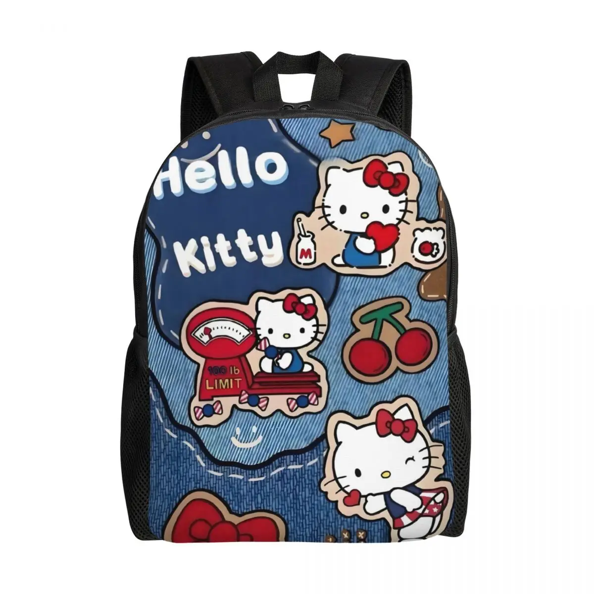 

Custom Hello Kitty Cartoon Travel Backpack Men Women School Computer Bookbag Cowboy pattern College Student Daypack Bags