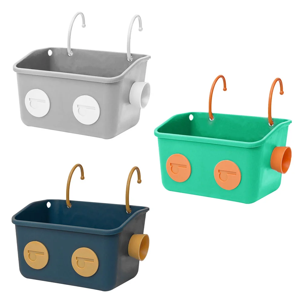 

Three Storage Hanging Baskets Bathroom Wall Bin Organizer Food Containers Toiletries Draining With Hook Sundry Household