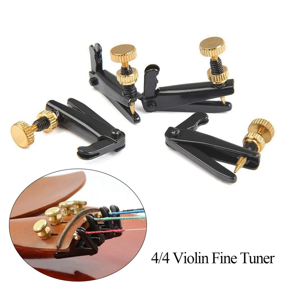 4 Uds afinador de cuerdas de violín piezas de ajuste de afinador fino ajuste 3/4 - 4/4 accesorios de violín plata caliente