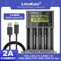 Wielofunkcyjna ładowarka LiitoKala Lii-M4S 18650 LCD do 3.7V 1.2V 26650 21700 14500 18350 17500 AA AAA A C i inne