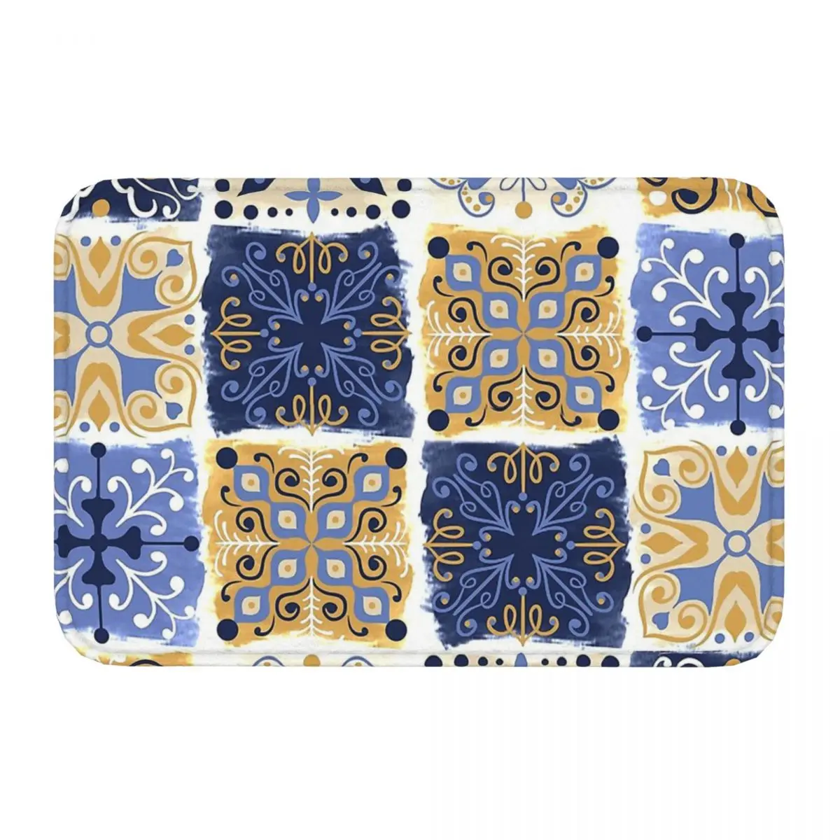 Geometric Patterns Non-slip Doormat Azulejo Bath Kitchen Mat Welcome Carpet Home Pattern Decor