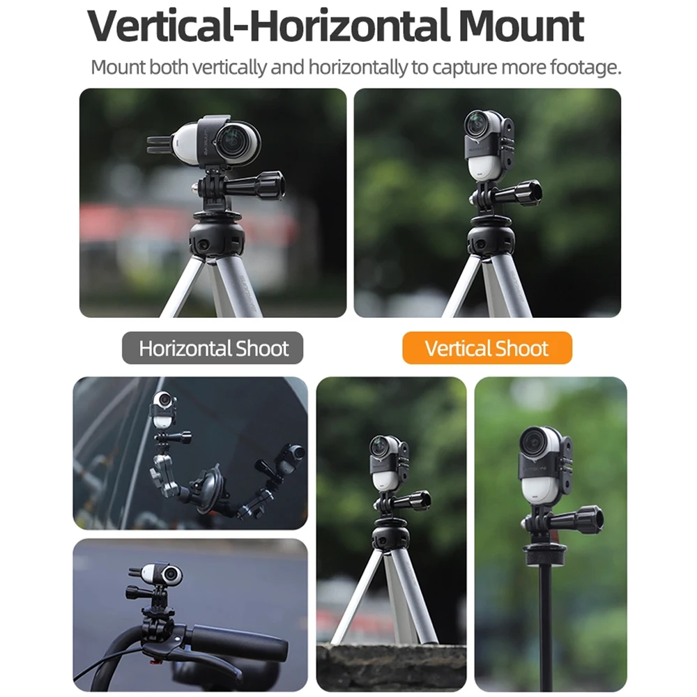 Sunnylife Foldable Camera Mount Adapter Extension Bracket Horizontal Vertical Shot Border for Insta360 Go 3/GO 3S Accessories