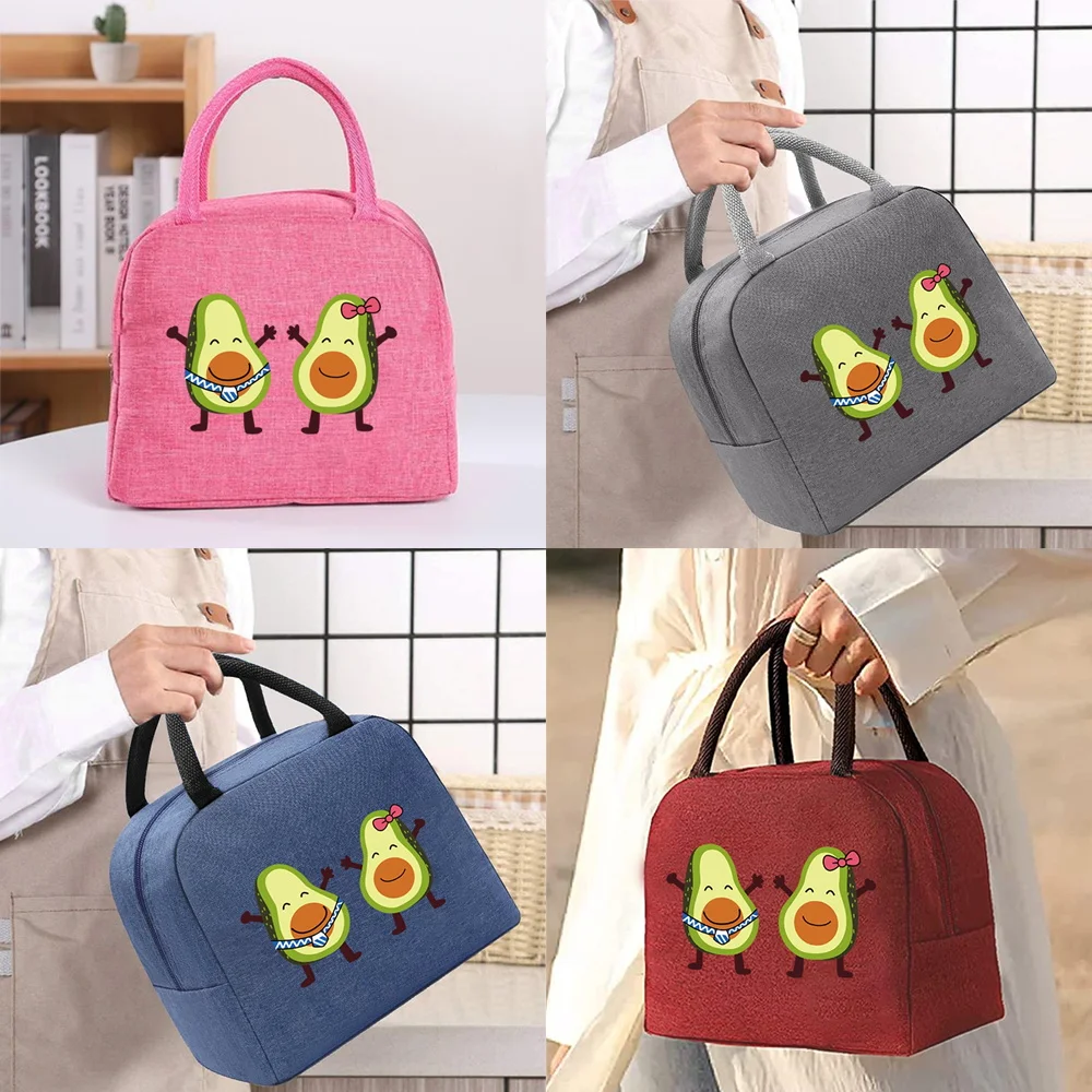 

Portable Lunch Bags for Women Couple Avocado Pattern Handbags Insulated Lunch Box Unisex Tote Cooler School Food Storage Bags