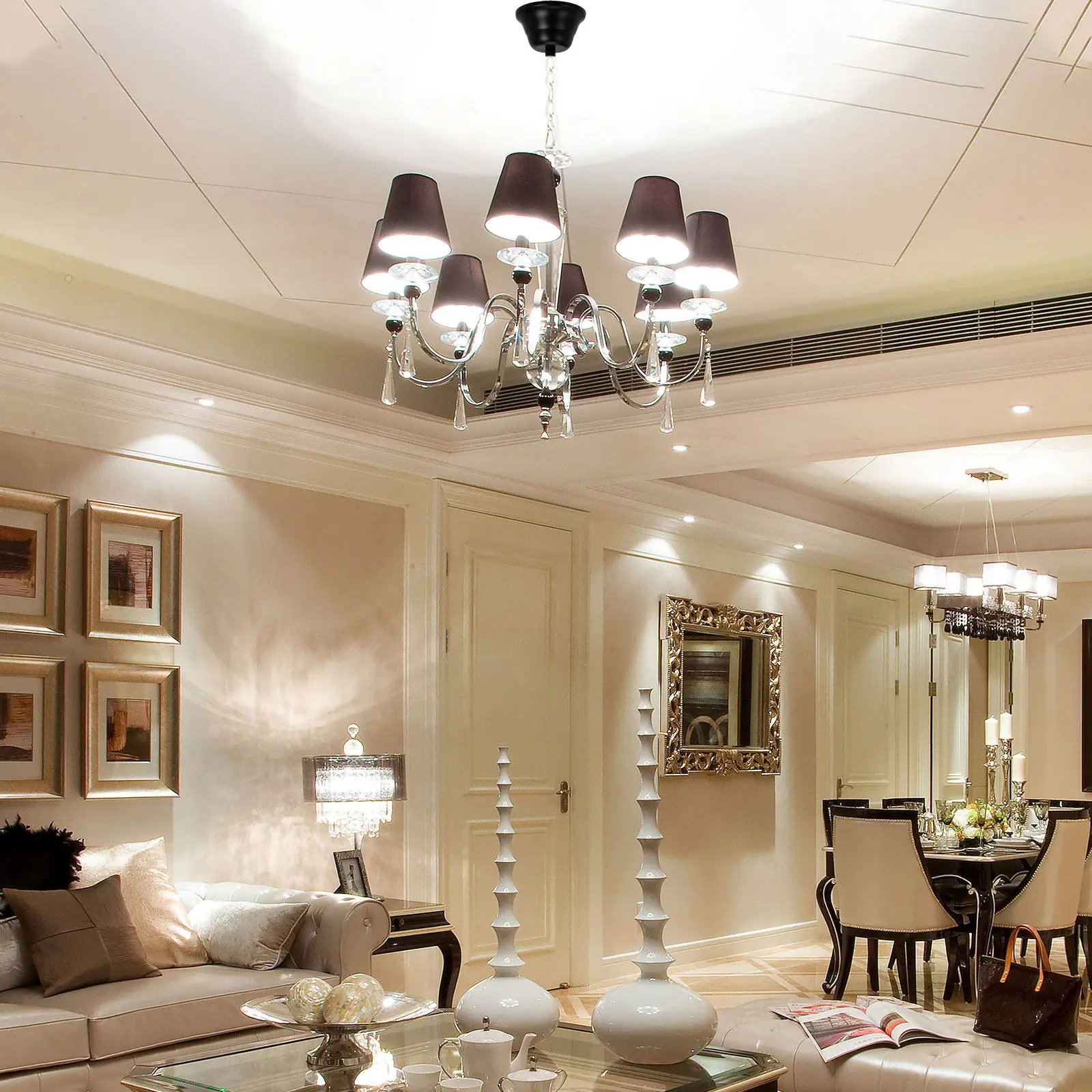 4Pcs Ceiling Light Cover Plate Chandelier Canopy Kit Installation Cover for Retro Porch Crystal Chandeliers Canopy Kit view 2