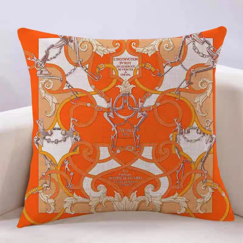 

Orange Contrast Throw Pillow Square Cushion Throw Pillow Polyester Home Decoration Throw Pillow 45x45