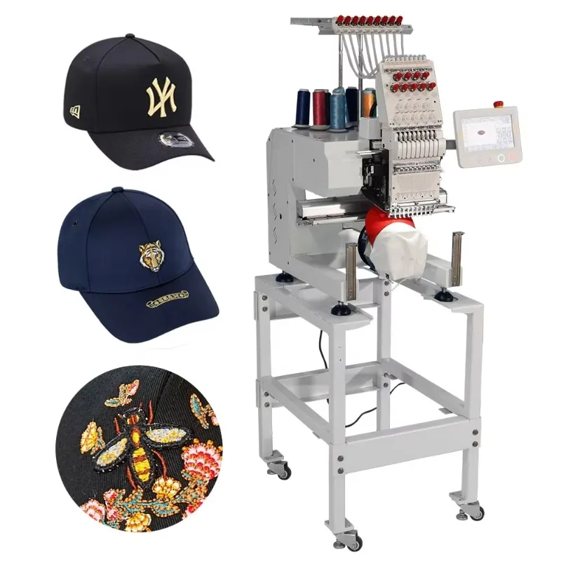 Multi 15 Colors Monogram Embroidery Machine Bag Shoes Hat Cap T-shirt Flat Chinese Embroidery Machine Factory