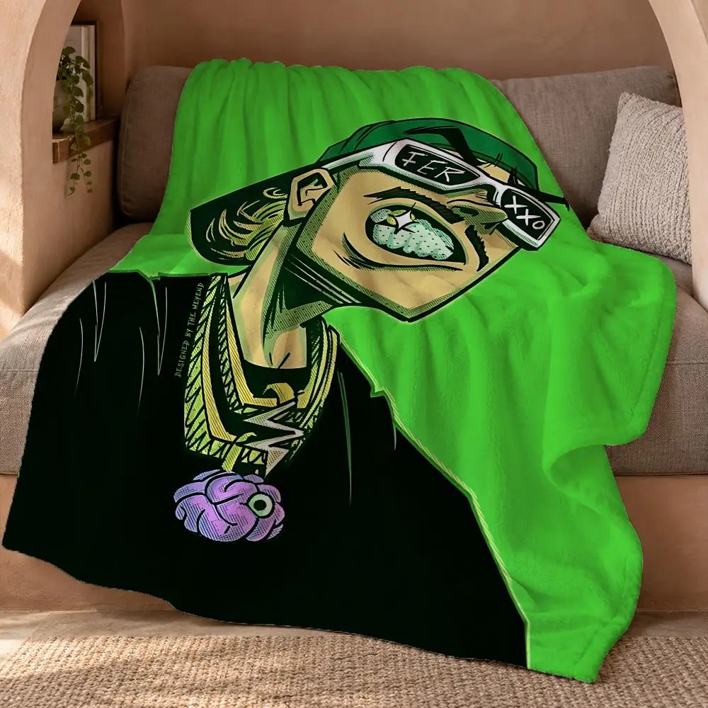 Feid Ferxxo Hot Singer Throw Double Sided Flannel Throw Blanket Soft Travel Camping Sofa Bed Home