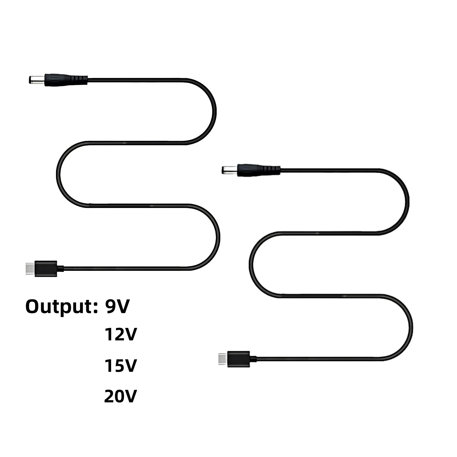 1pcs 5.5x2.1mm 2.5 power cord DC to C-type USB PD 9/12/15V, used for wireless routers, closed-circuit television cameras, etc