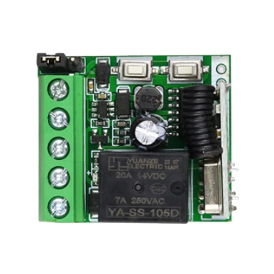 DC 9-24V Delay Learning Controller Self-Locking Delay Garage Gate Switch RF Remote Controller Module