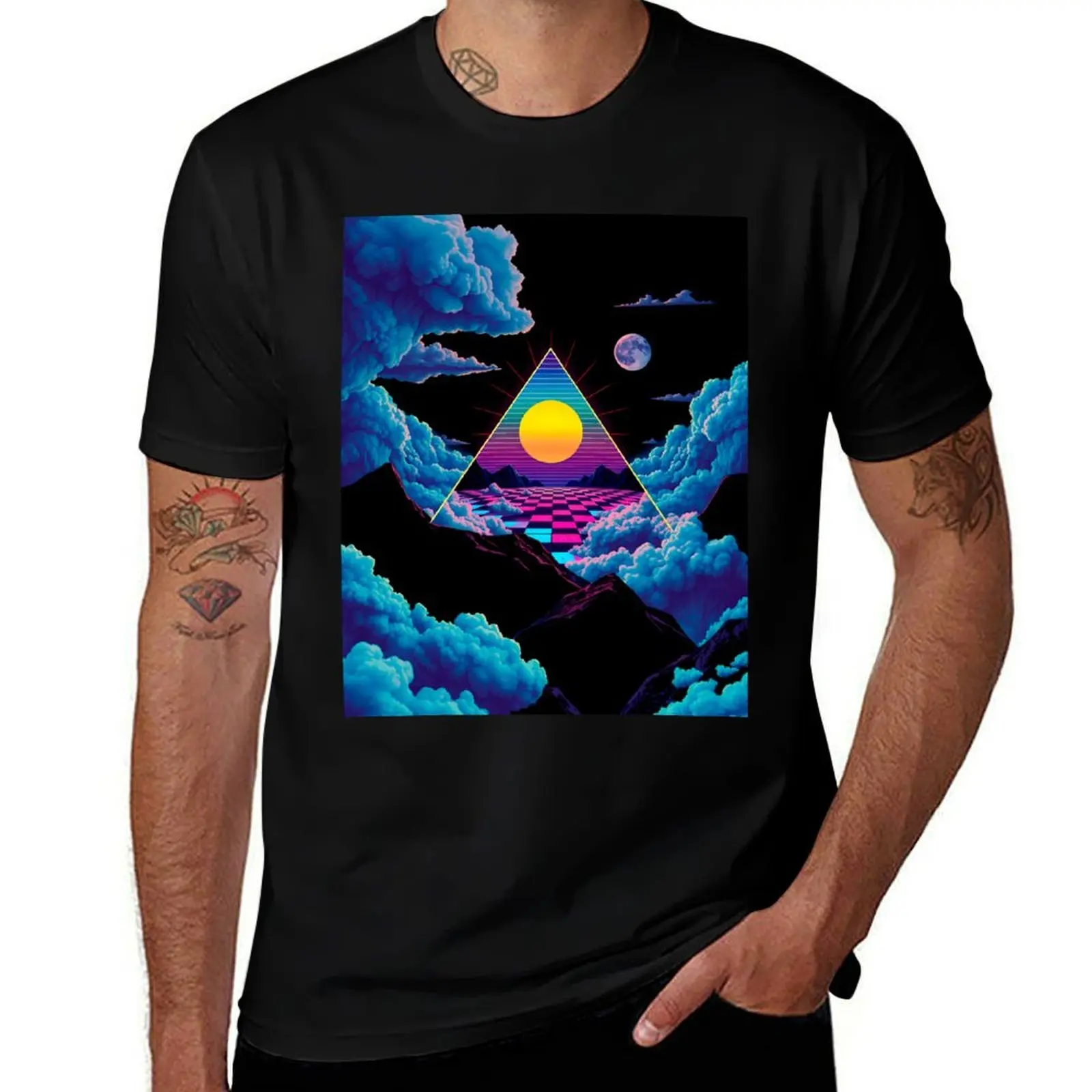 

1980's Retrowave 4 T-Shirt customizeds anime graphic shirts street wear Short sleeve tee men