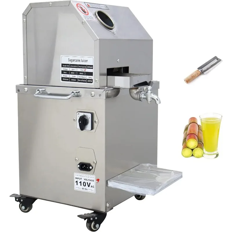 

Electric Sugar Cane Press Juicer Machine, 750W Stainless Steel Sugarcane Juicing Crusher Extractor