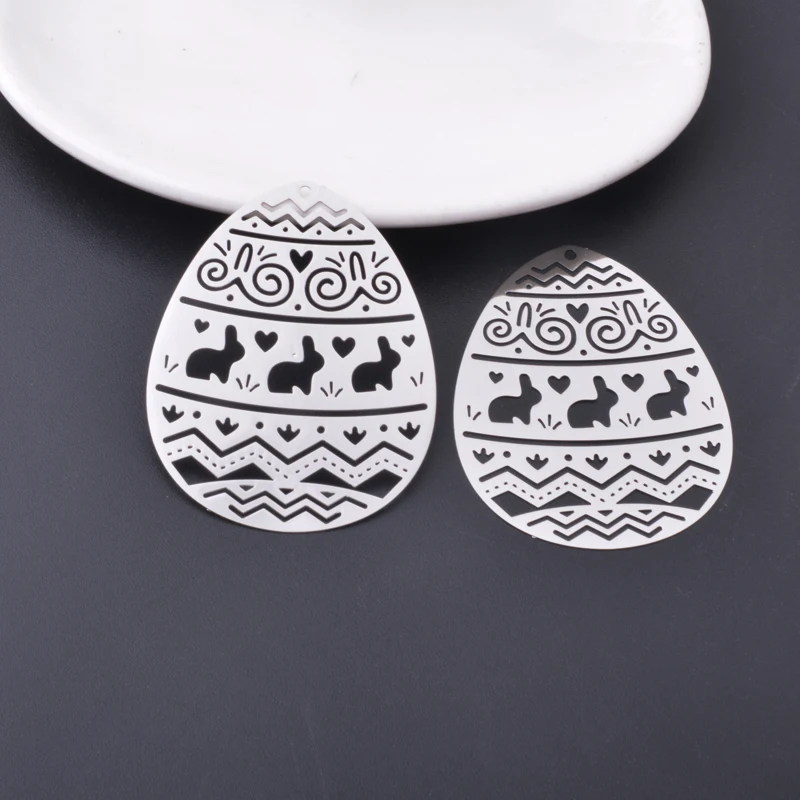 20 Stück AB7597 Messing Goldene Ovale Osterhase Liebesmuster Anhänger Bunte Charms DIY Schmuck Ohrringe Herstellung – Detail 4
