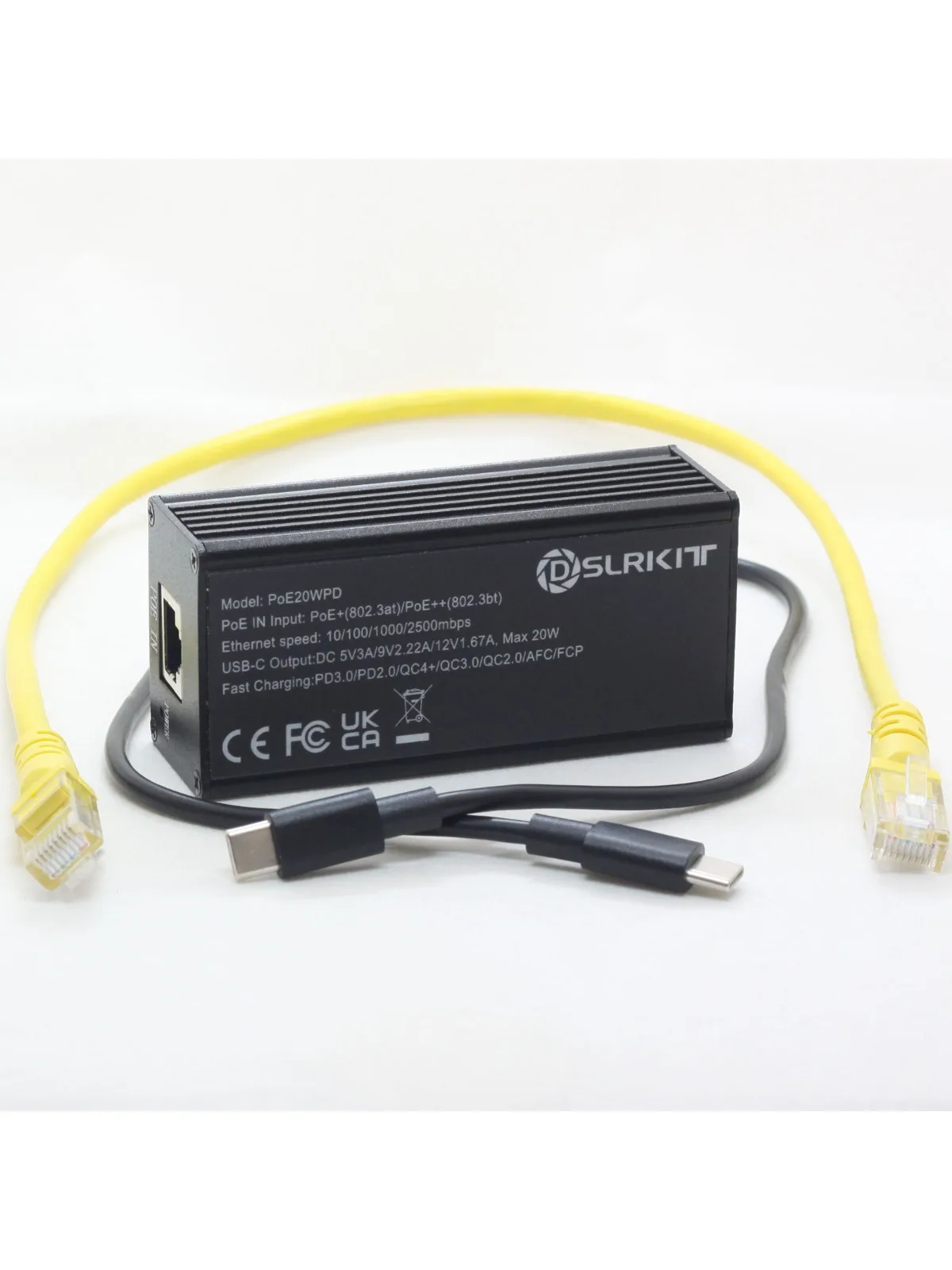 Rozdzielacz PoE 2.5Gbps na USB Type-C 20W PD3.0 PPS QC 4+/3.0 802.3at Szybka ładowarka — zdjęcie produktu 7