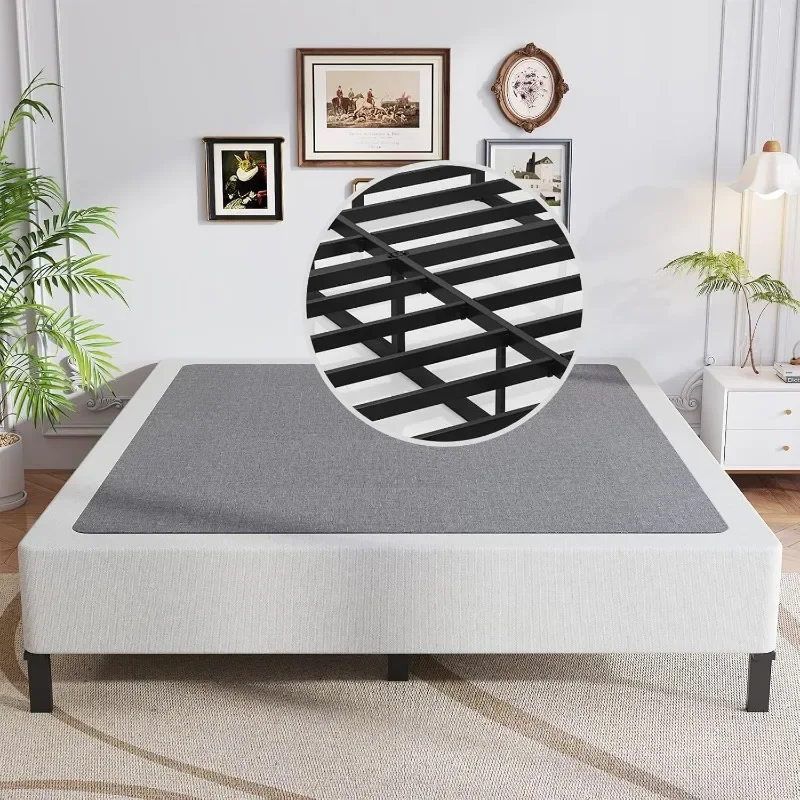 

Box Spring, Heavy Duty Metal Frame Mattress Foundation Support for 3000lbs, Easy Assembly, Noise Free, Non Slip