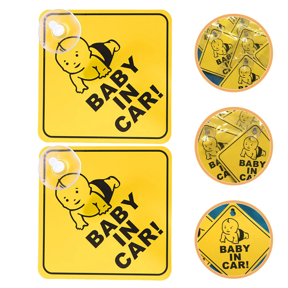 

10Pcs in Car Suction Cup Stickers Long-Lasting Safety Signs for Windows Cars Family Vehicle Decals