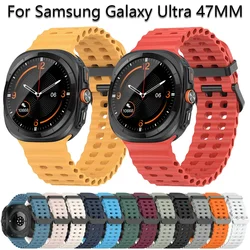 Breathable Strap For Samsung Galaxy Watch 7 Ultra 47mm Silicone Smart Wristband Bracelet Wrist Band Galaxy7 Accessories Case