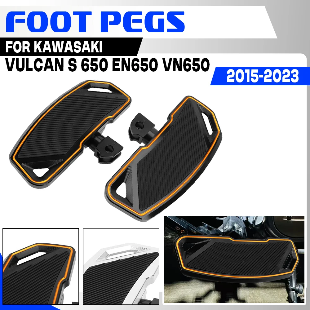 

For Kawasaki Vulcan S 650 EN650 VN650 2015-2023 Motorcycle Footrest Driver Footboard Rider Floorboards Front Footpegs Rest Pedal