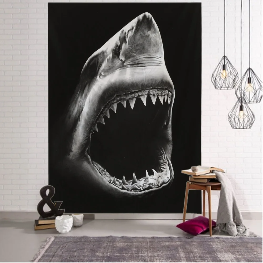 Home Art Decoration Tapestry Shark Unicorn Hippie Wall Hanging Aesthetics Dreamy Background Cloth Bedroom Living Room Decoration