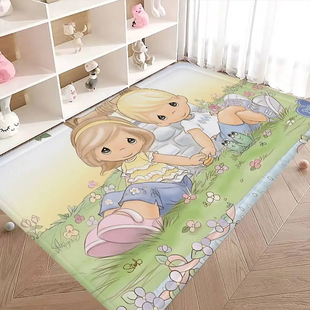 Precious Moments Cute Floor Mat Rectangle Anti-slip Home Soft Badmat Front Door Indoor Outdoor Mat Hotel Decor Mat