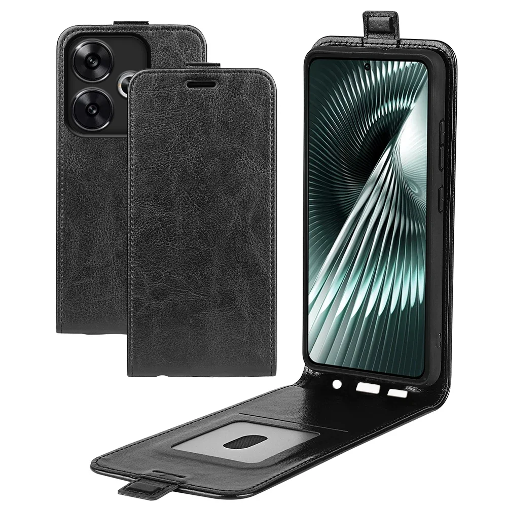 Poco F6 5G Luxury Case Flip Vertical Leather Cases Retro Card Holder Book 360 Full Cover For Xiaomi Poco F6 5G Funda Phone Bags