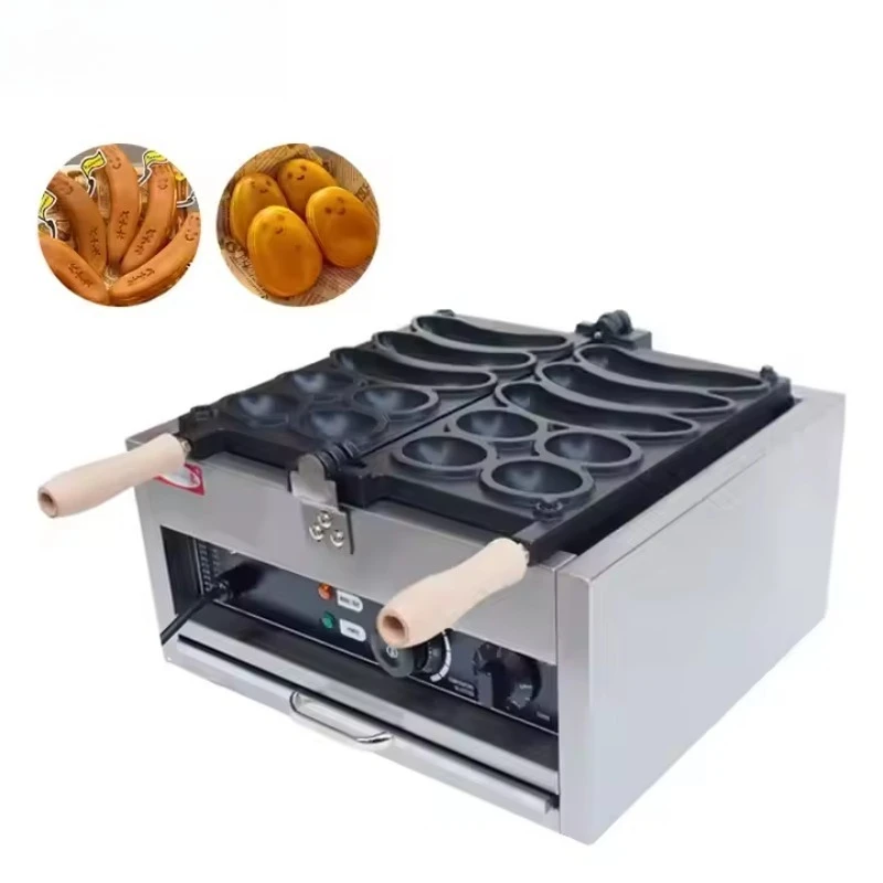 ماكينة صنع الوافل الكهربائية المصنوعة من الفولاذ المقاوم للصدأ سهلة التشغيل وآلة تحميص البيض آلات الوجبات الخفيفة الجديدة مع تصميم الابتسامة
