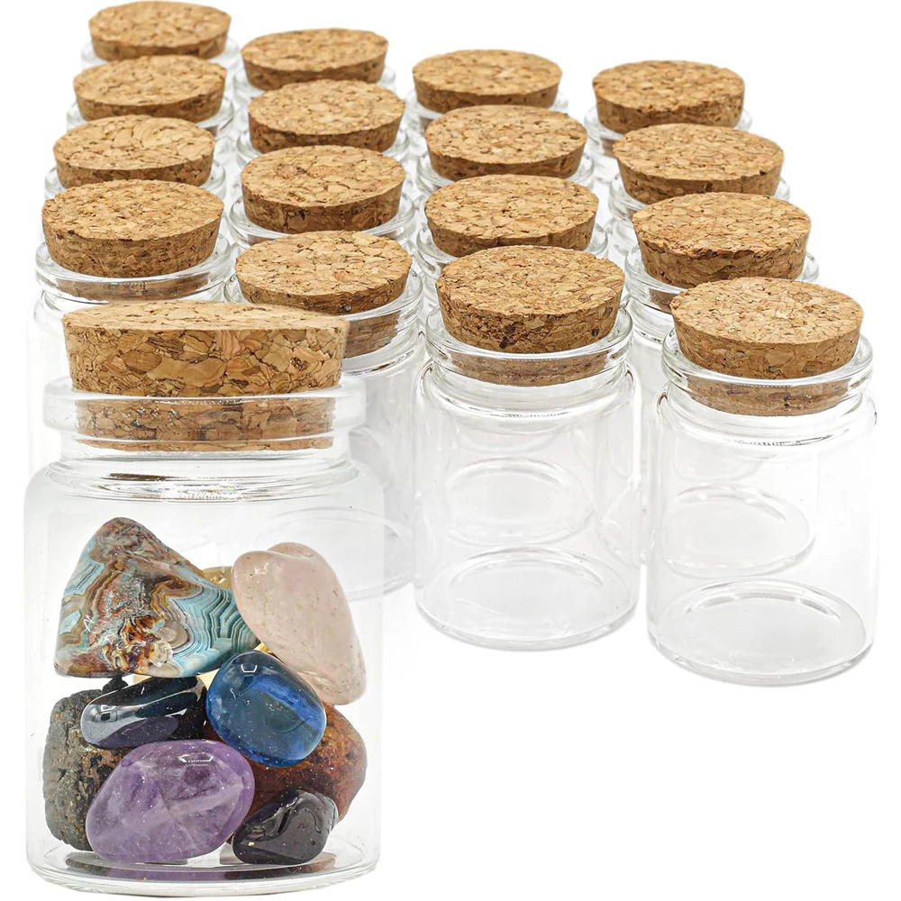 20Pack 30ML Mini Glass Bottles With Cork Stoppers 2\