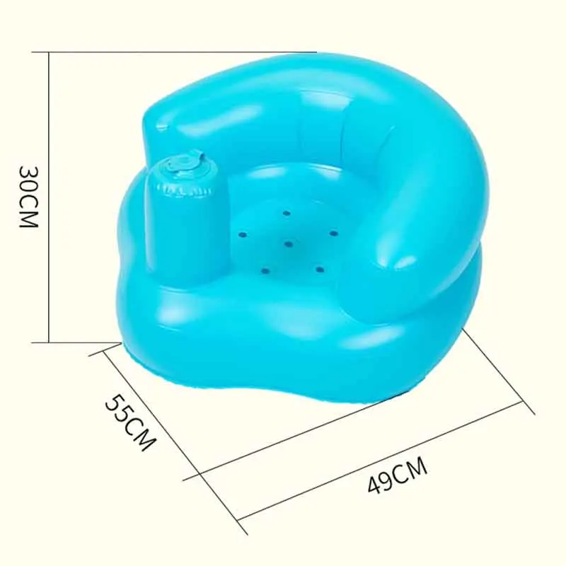 Solid Color Simple Inflatable Seat Toys Cute Sofa Bathroom Inflatable Baby Multifunctional Seat Practice Sitting Bath Stool