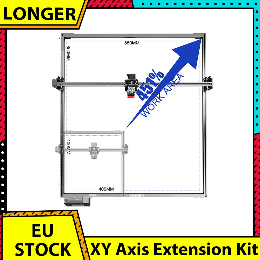 Kit di Estensione Asse XY per Incisore Laser Serie LONGER RAY5, Aumenta l'Area di Lavoro, Alta Precisione, Stabile e Plug-and-Play