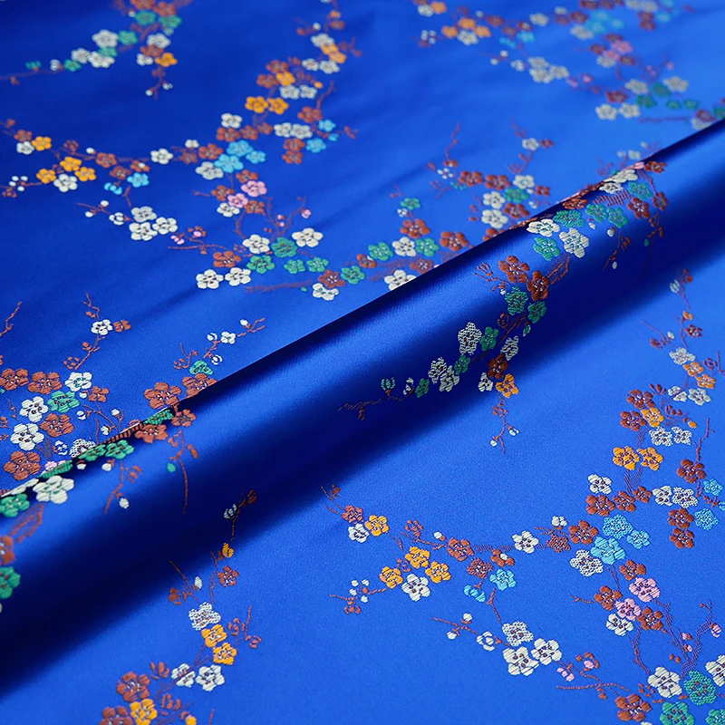 Jacquard brocade flower fabrics Brocade silk fabric material for sewing cheongsam and kimono clothing fabric