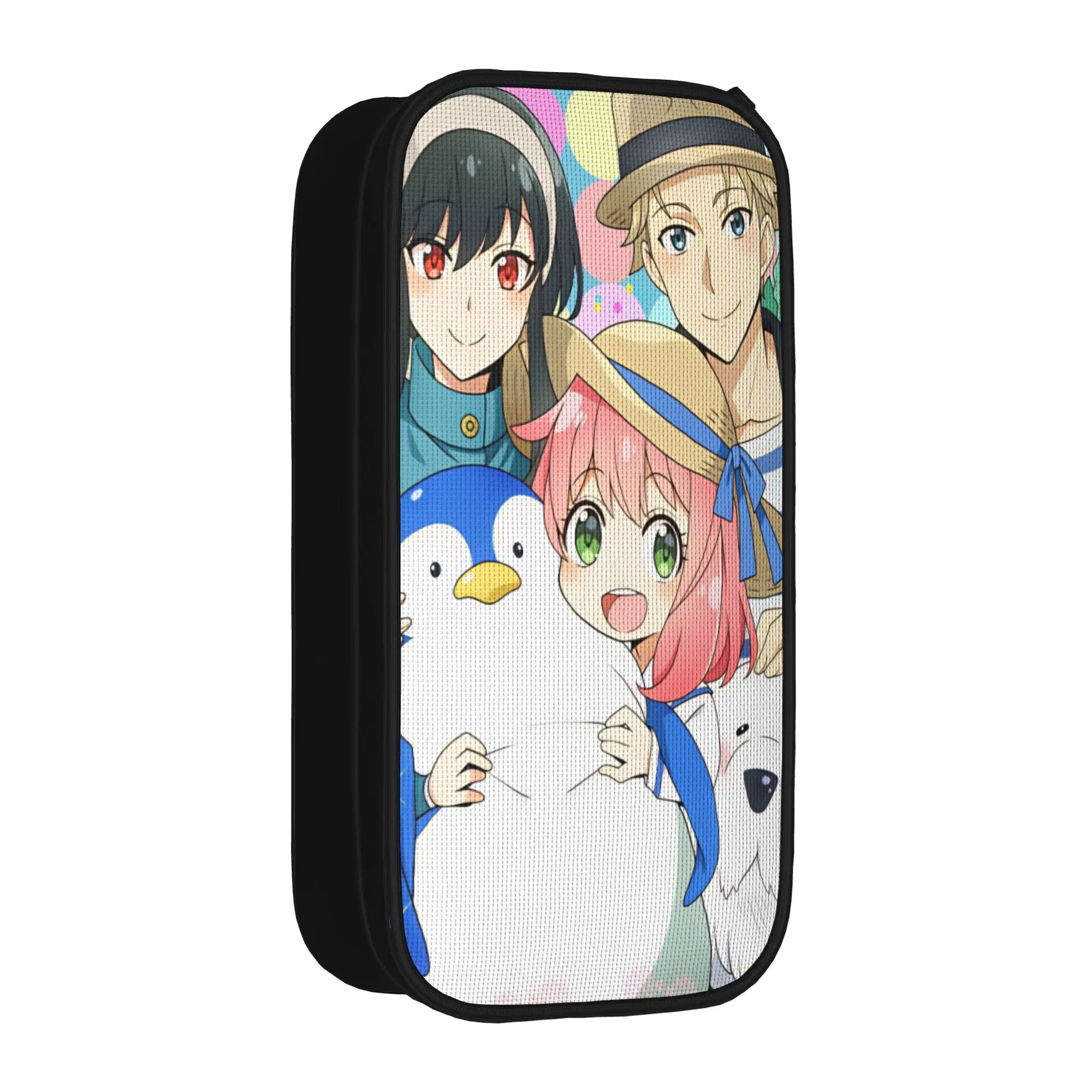 S-Spy Familys Pencil Case  Double Layer Pencil Bag Child Kawaii Large School Pencil Cases Stationery Organizer