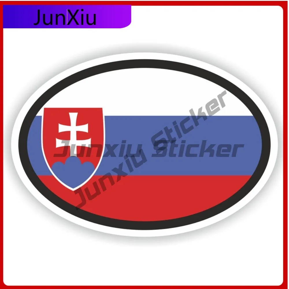 

Slovakia Oval Sticker With National Flag Badge Scratch Cover Vinyl Decals Custom Pictures Waterproof Decals Motorcycle Bike Stic