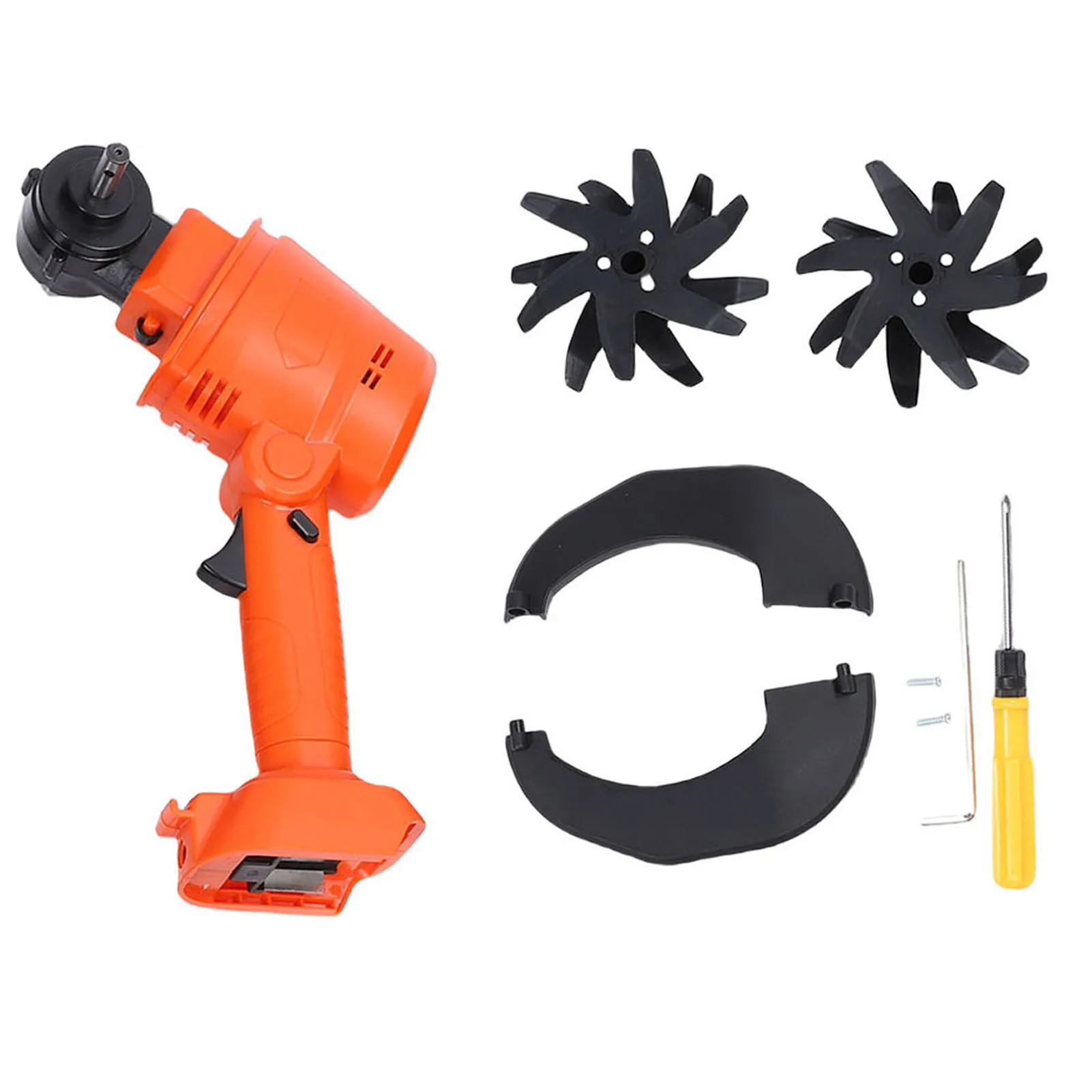 

Hand Tiller Cultivator Cordless Tiller Cultivator 4 Rows Tines 4in Working Width Lightweight for Lawns Greenhouses Landscape