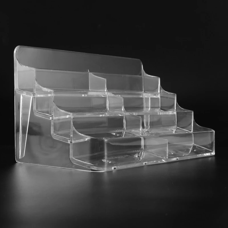 ABWR-Business Card Holder, 8 Pocket Acrylic Business Card Holder For Desk Business Card Stand Desktop Business Card Holders