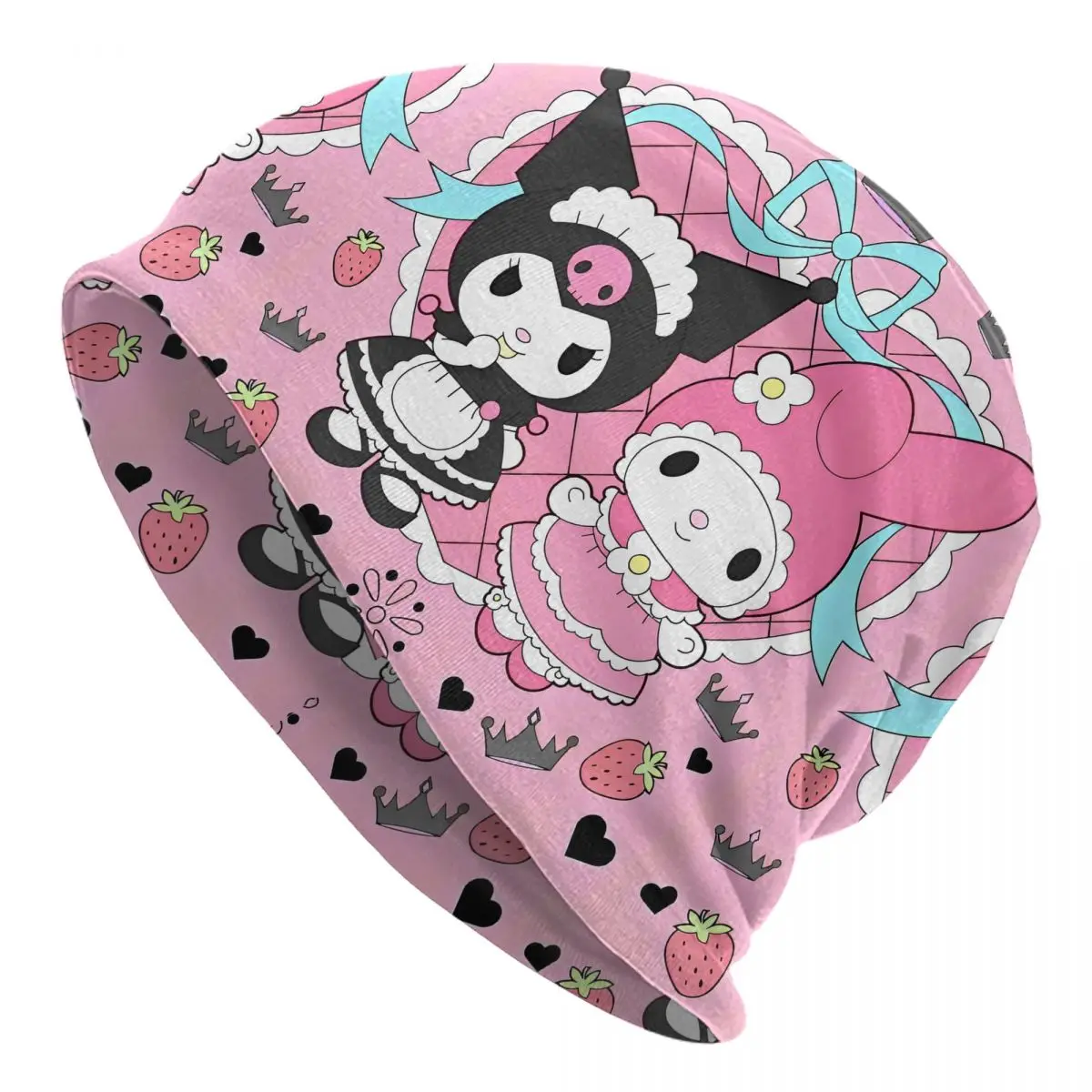 

Милые шапки Kuromi My Melody Sanrio, повседневная унисекс, уличная шапка Skullies, летняя теплая шапка двойного назначения