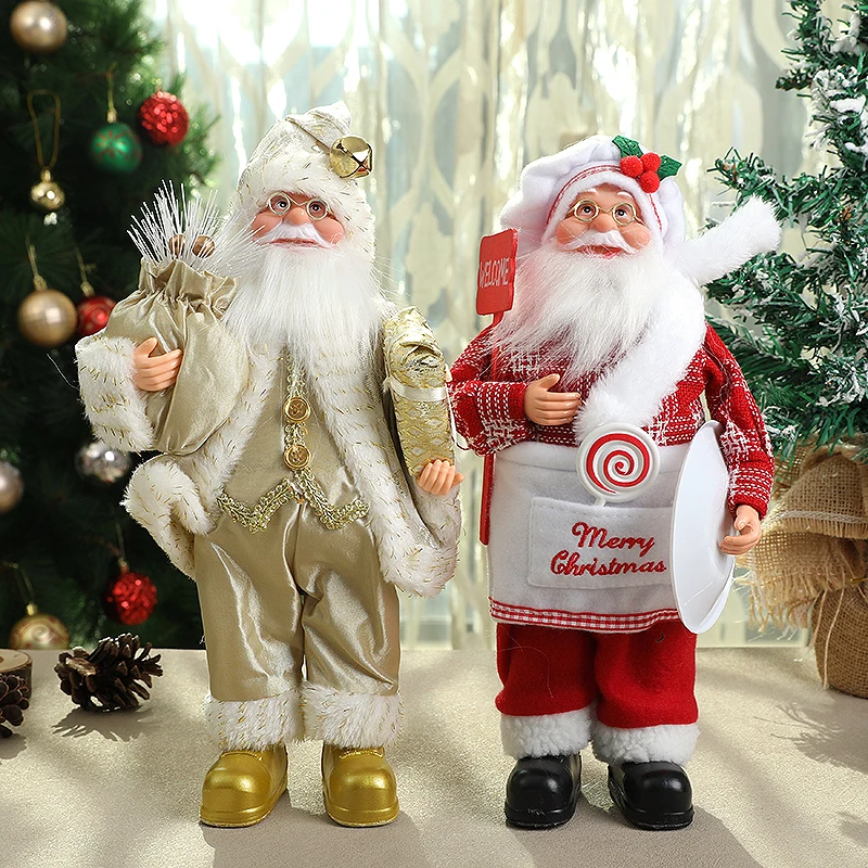 Santa Claus Doll New Year Plush Santa Claus Figurines Xmas Tree Decorations Navidad Natal Children Gifts Wedding Party Supplies