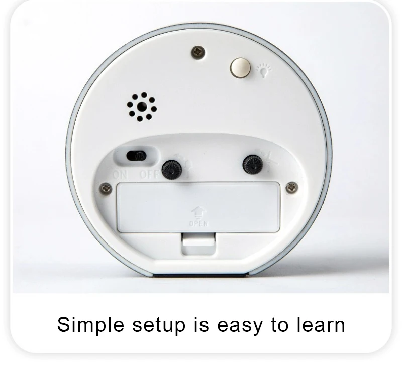Simple Night Light Small Alarm Clock, Silent Scan Clocks for Students and Office, Small Size Time Machine