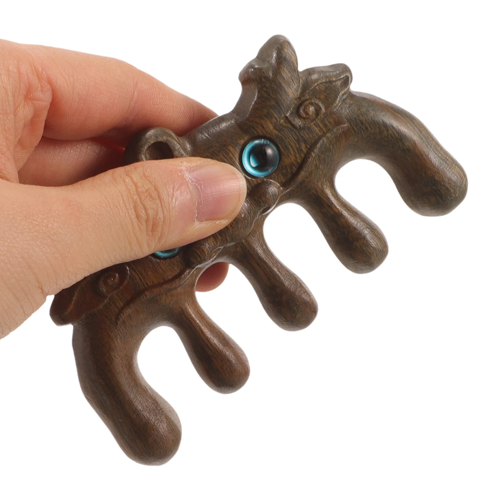 

Green Sandalwood Comb Wide Tooth Wooden Massage Comb For Curly Hair Detangling Scalp Stimulation Carved Design For Men