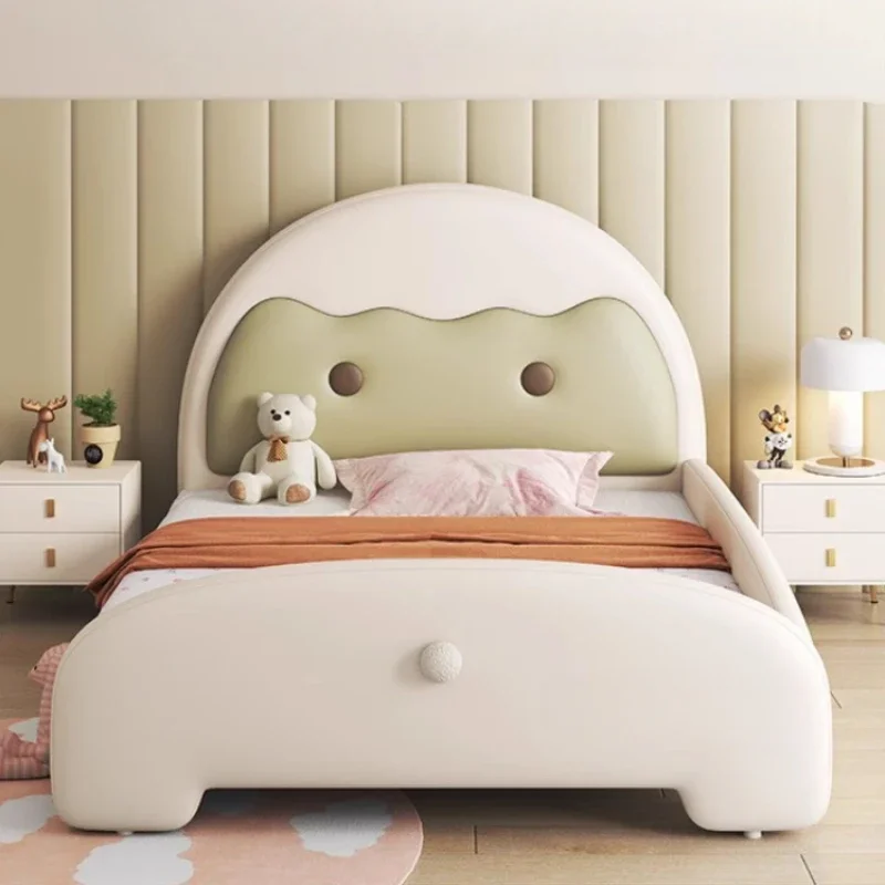 Design Loft Modern Double Bed Kids Luxury Leather Girls Boys Double Bed Frames Baby Lit Cabane Enfant Furniture For Bedroom