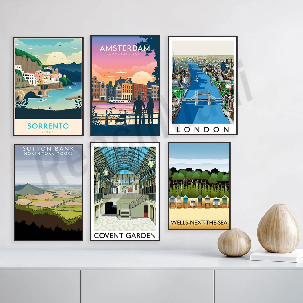 يوركشاير بيفرلي، بنك ساتون، أكسفوردشاير، حديقة كوفنت، سورينتو، جراسونجتون، ويلز أون سي، بينهيل، ملصق سفر دنبي #2