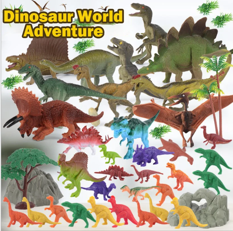 16Pcs Set Dinosaurs Toy Learning Educational Toys for Children Dinosaur World Model Set Plastic Random Style Toys for Kids Boys