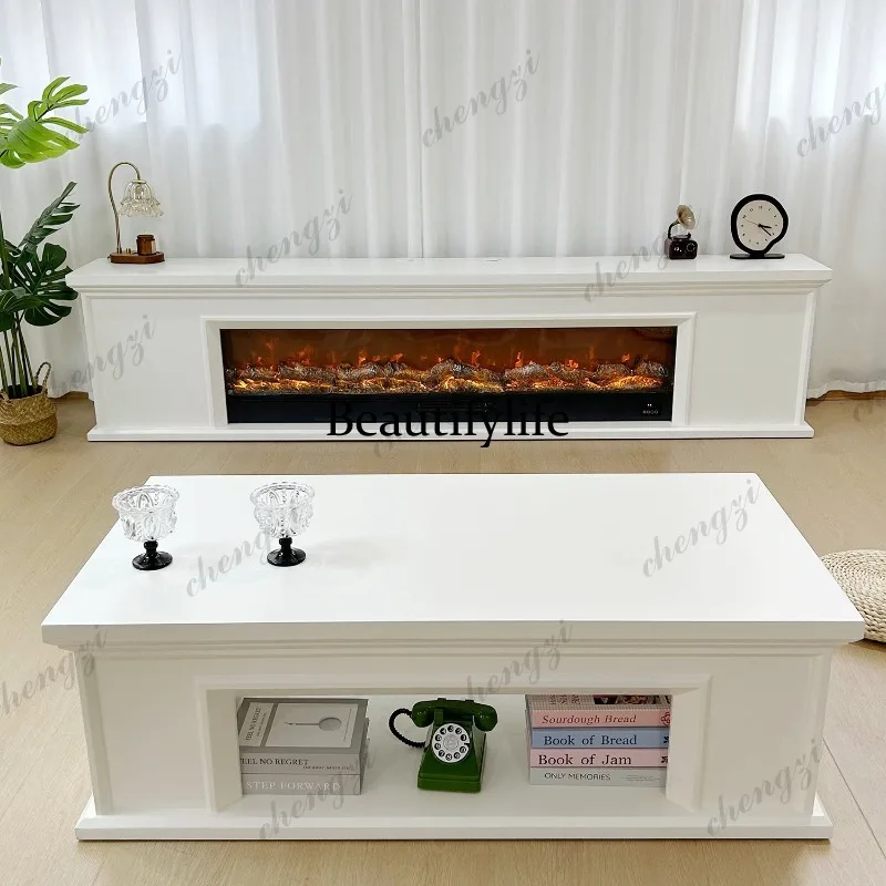 Fireplace Simulation Fire TV Cabinet French Electronic Flame Fireplace Heater American Villa Living Room Decoration Cabinet