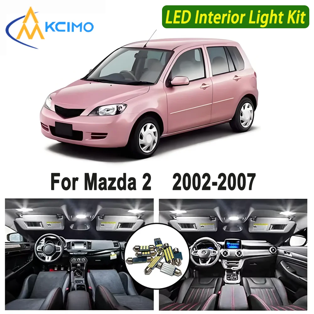 

Kcimo LED For Mazda 2 (2002-2007) Premium Bright LED Interior Dome Map Trunk Light Kit Car Led Lamps Canbus New Lamps Car LED
