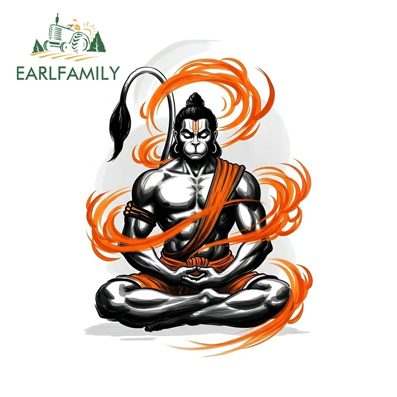 EARLFAMILY Feierliche Hanuman Auto-Stoßstangenaufkleber, attraktiver Cartoon-Windschutzscheiben-Rückspiegel-Aufkleber, kratzfeste Vinyl-Autofolie