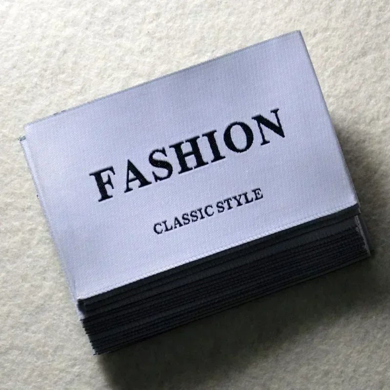 A variety of off-the-shelf labels, customized logo woven labels, printed labels.