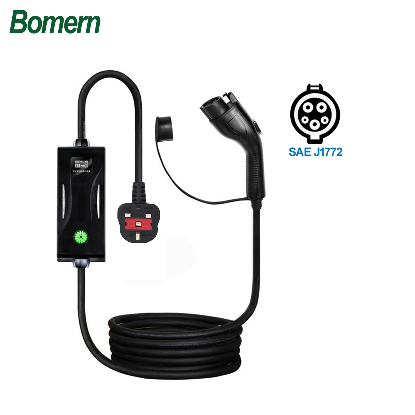 bomern Adjustment  1 phase 13A 220v ev portable charger type 1 with UK/BS