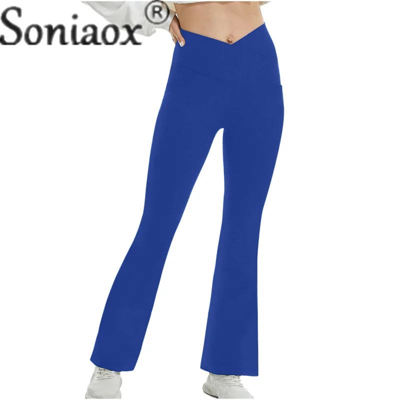 Wide Leg High Waist Yoga Pants Female New Summer Fitness Casual Solid Color Women's Clothing Comfortable Pocket Stretch Trousers