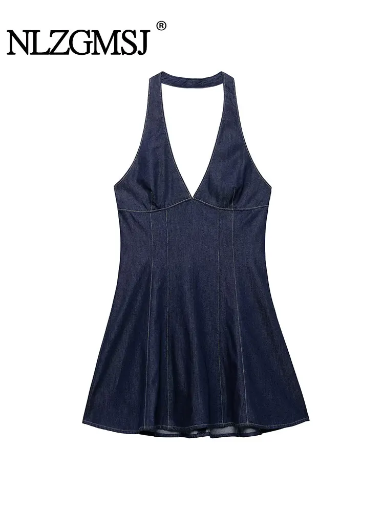 Nlzgmsj 2025, Sommer-Damen-Jeanskleider, ärmelloses Minikleid, Partykleider, modisches Streetwear-Kleid ﻿