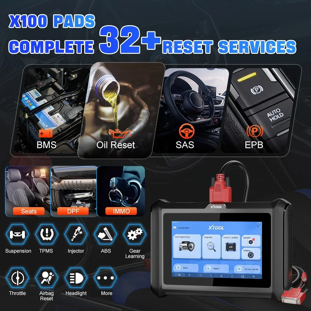 XTOOL X100 PADS IMMO Key Programming Tools All Key Lost OBD2 All System Diagnostic Scaner Upgraded of X100 PAD X100PAD2 EEPROM