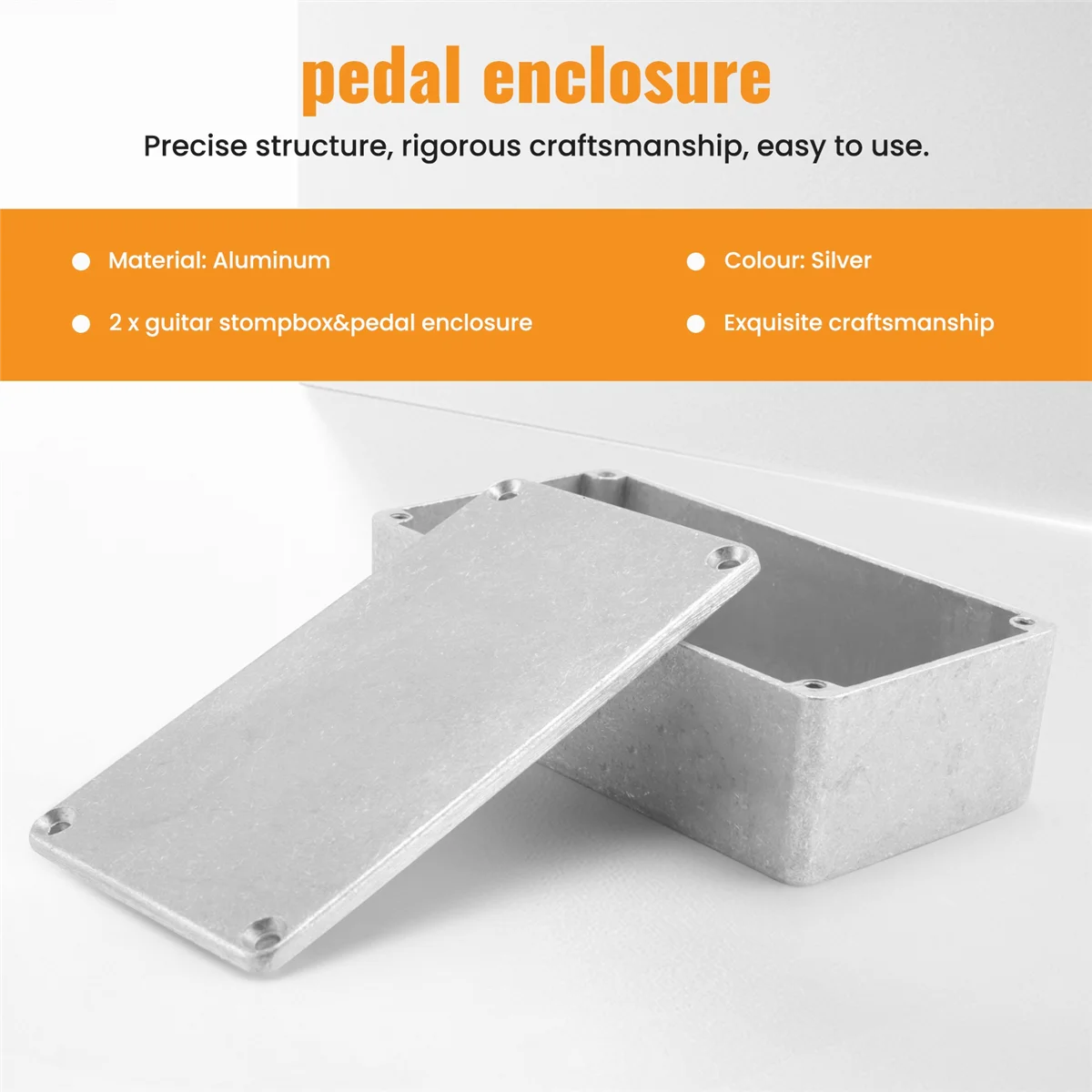 BVBV 2 قطعة 125B/1590N1 علبة ألومنيوم للجيتار stompbox وعلبة الدواسة لمشروع دواسة تأثير الجيتار